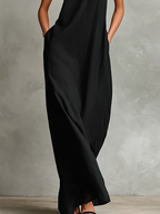 Caterina | Long Black Minimalist Dress