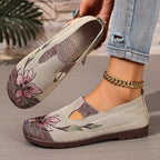 Rosalie™ — Elegant Ergonomic Ballet Flats with Floral Pattern