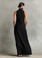 Caterina | Long Black Minimalist Dress